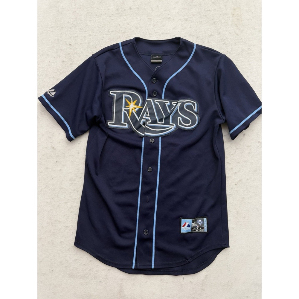 Majestic Tampa Bay Rays MLB Baseball Evan Longoria #3 Jersey Blue Men's M